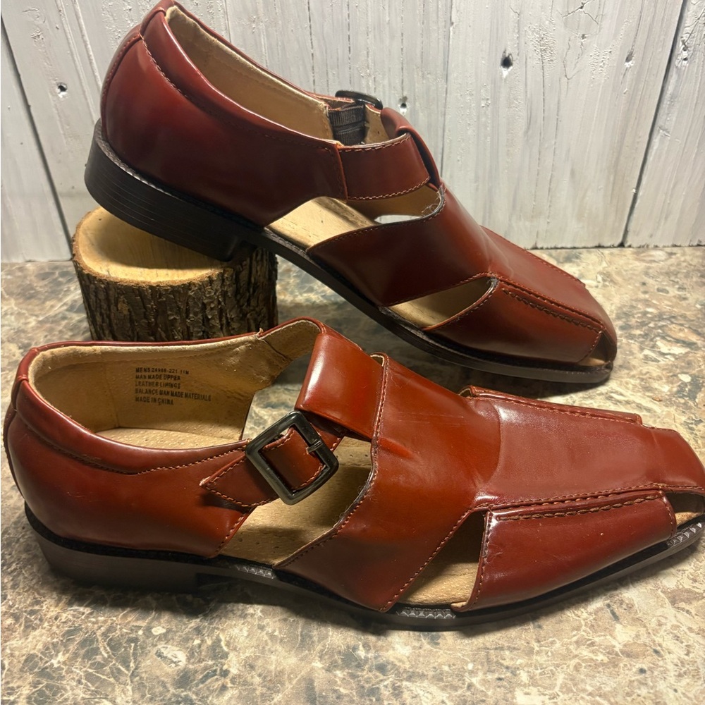Stacy Adams Men's Tan Leather Sandals